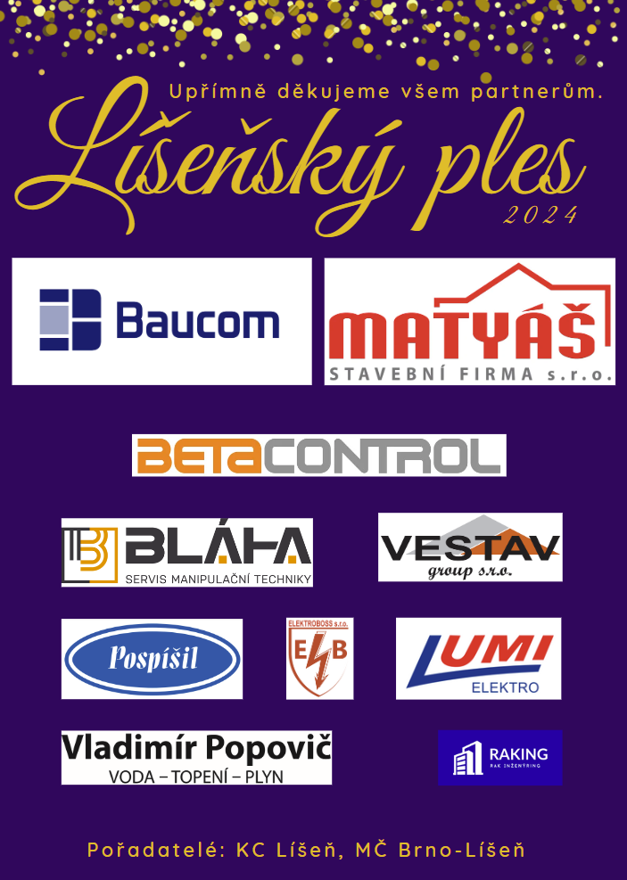 Stali jsme se partnerem akce Líšeňský ples 2024